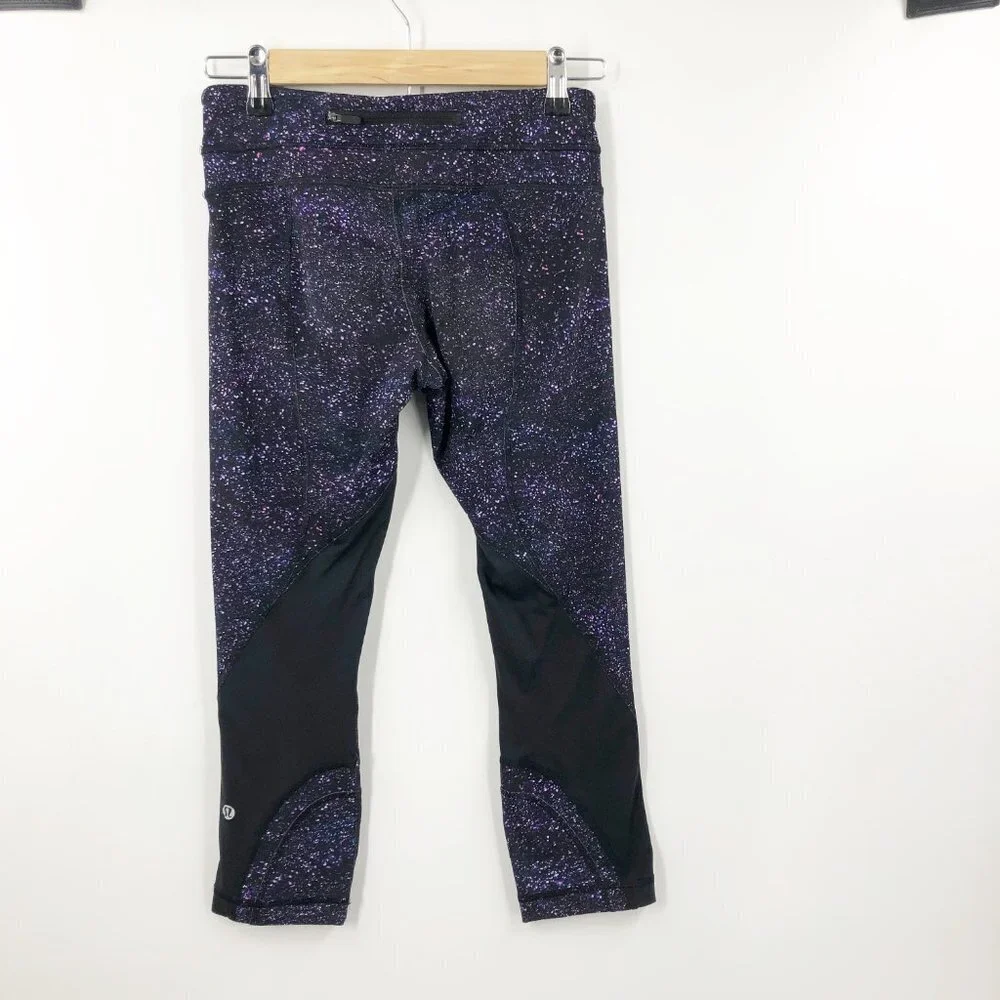 ✅ Lululemon Run‎ Inspire Crop II Mesh Leggings SIZE 4 PURPLE